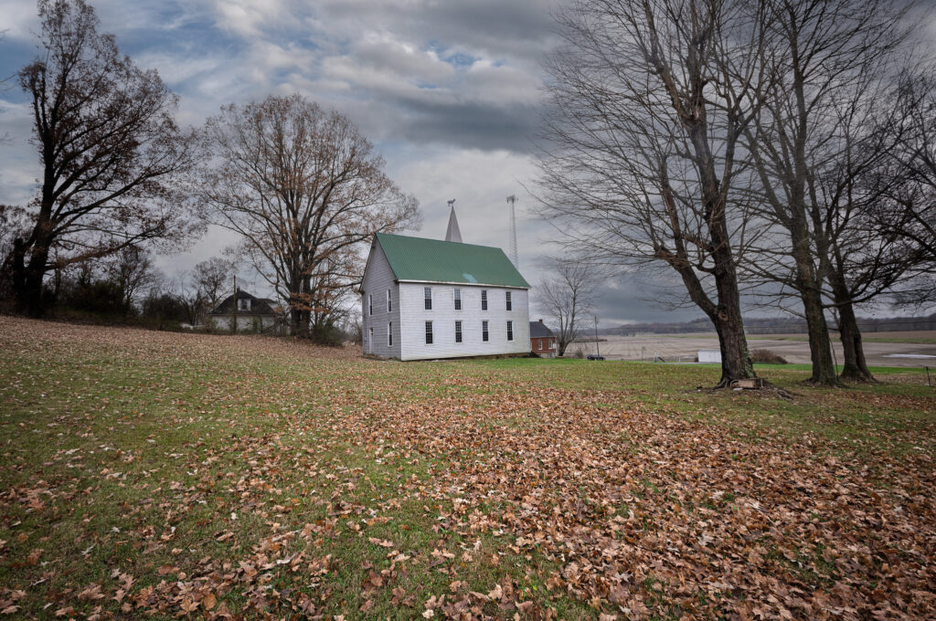 A goat weather vane sit atop the old Dundee Masonic Lodge 733, Dundee, Ohio County, KY.